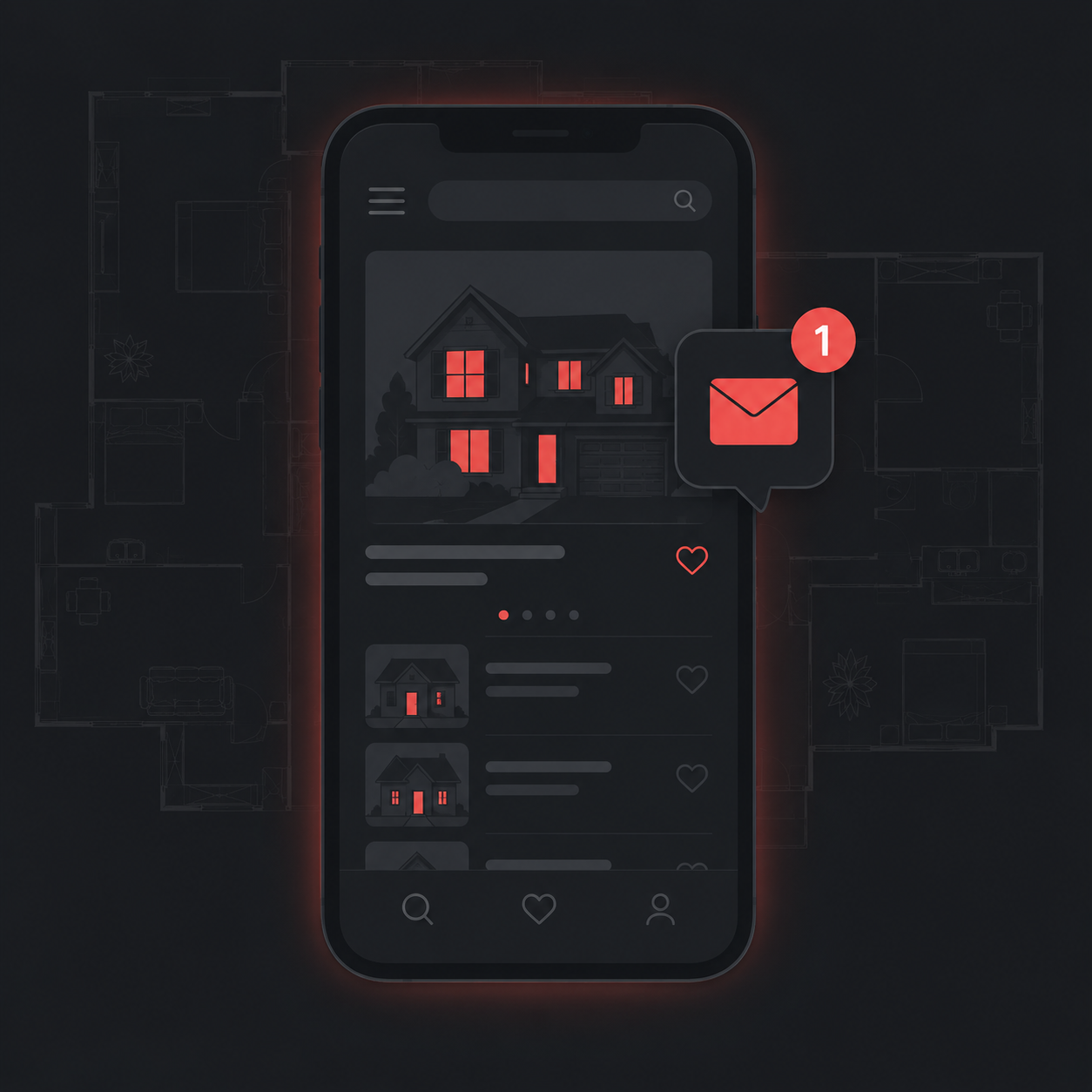 Unanswered real estate lead notification on smartphone